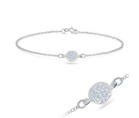 CZ Stones Round Shape Silver Bracelet BRS-177